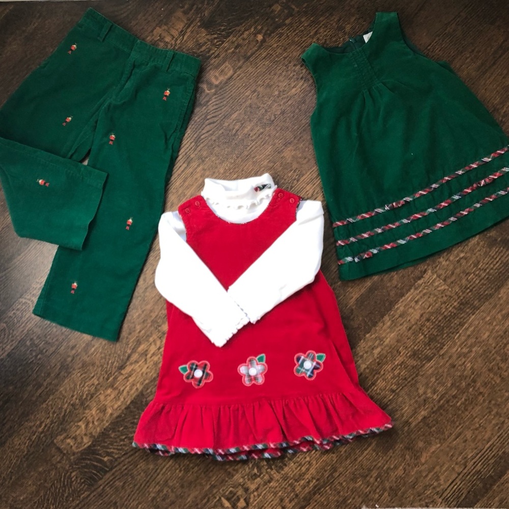 EUC Florence Eiseman REVERSIBLE Corduroy Dress 3T (listing for RED DRESS only)